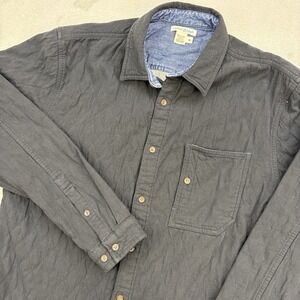 Carbon 2 Cobalt Shirt Mens Medium Quilted Shacket Thick Lined Denim Trim Heavy